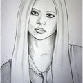 Portrait de Avril Lavigne, crayon
