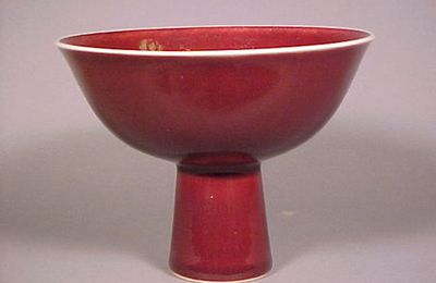 Sacrificial Red (Jihong), Glazed Stem Cup (Gao Zu Bei). Qing Dynasty, Qianlong period (1736-1795