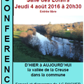 Conférence sur la vallée de la Creuse sur le territoire de la commune par JG DUCHER