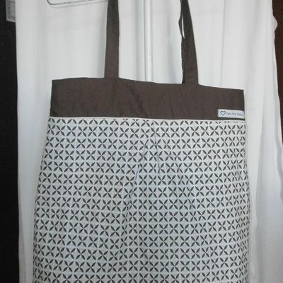 Grand sac beige et marron
