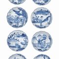 Eight small blue and white dishes, Chongzhen period, circa 1643