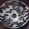 Five "Bleus de Huê" or China for Vietnam, ordered pattern porcelains in Boston