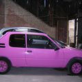 la voiture rose bonbon