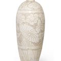 A carved white-glazed 'floral' meiping, Song Dynasty (AD 960-1279)
