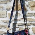 Sac bouffant fleuri et son porte-monnaie galette