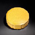 A yellow-glazed lobed box and cover, Kangxi