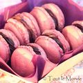 Macarons ganache chocolat coeur framboise