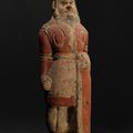 A painted pottery figure of a guardian, Wei Dynasty (386-550 AD)