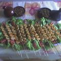 ** brochette de crevettes **