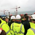 Nicolas Sarkozy sur le chantier de l'EPR à Flamanville (50)