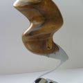 Appartenance, walnut (noyer), pied métal, 52 cm, 2008