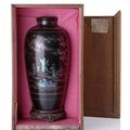 An extremely rare black lacquer mother-of-pearl-inlaid meiping porcelain vase, 18th century