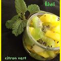 Salade de mangue°Kiwi, menthe et citron vert