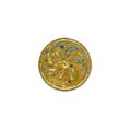 A rare turquoise-inlaid gold fitting, Western Han dynasty