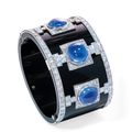 Art Deco sapphire, diamond and onyx cuff