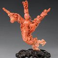 A coral branch celestial maiden. 20th Century