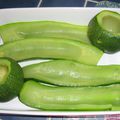 courgettes farcies, (steak haché riz)