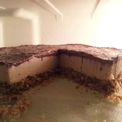 Cheesecake cru sans fromage aux myrtilles