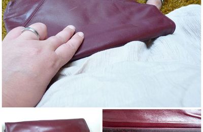 ★Pochette en cuir bordeaux