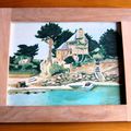 Huile sur toile - Bretagne ile de bréhat -