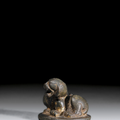 A bronze tiger-shaped weight, Han dynasty (206 BC-220 AD)