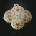 A four-lobed gem set jade paan box, North India, 1740-1780