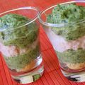 Verrine de courgettes mousse aux crevettes