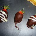 Fraises en robe de chocolat