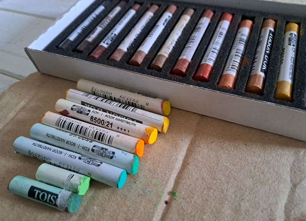 Pastels secs FEUILLES d'AUTOMNE