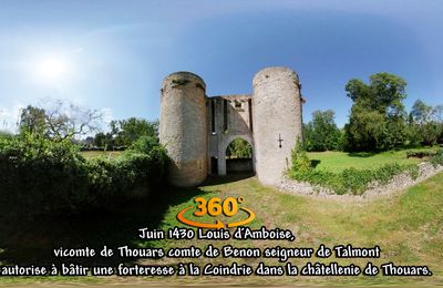 Juin 1430 Louis d'Amboise, vicomte de Thouars comte de Benon seigneur de Talmont autorise à bâtir une forteresse à la Coindrie 