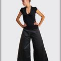 Pantalon sobre en velours gris