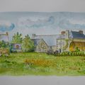 La Haye, Bouvron (Loire-Atlantique) Aquarelle 35x20