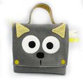 Sac à goûter chat gris jaune