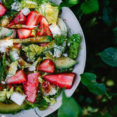 Salade fraicheur à la confiture de fraises