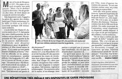 garderies : encore la pagaille (La Provence - 20.09.2014)