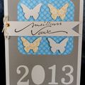 Un même sketch ... des papillons ... des pois ... une carte de voeux pour 2013 !