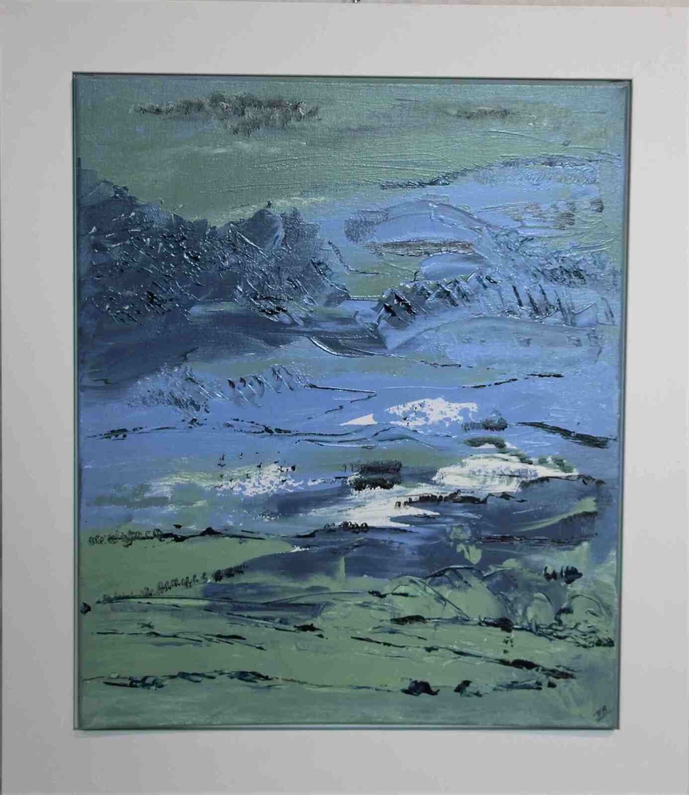 Passer la frontière, acryl 2021, cadre blanc, 55X46cm, N°190 ND,