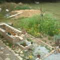 Construction d'un bassin fontaine, photos et commentaires 