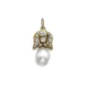 Princess Marie von Hatzfeldt's Natural pearl and diamond pendant, late 19th century