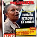 CHRISTIANE TAUBIRA "MALIGNE COMME UN SINGE, RETROUVE LA BANANE" À LA UNE DE "MINUTE"