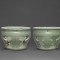 Two Longquan celadon braziers, Ming dynasty, 15th century