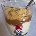 Verrine improvisée : fromage blanc, crème de marrons, crumble 