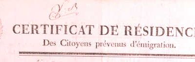 Le 2 juin 1793 à Nogent-le-Rotrou : certificats de résidence