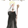 Aquarelle de sainte Aure, abbesse