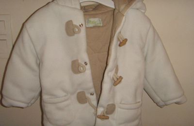 Duffle Coat blanc 12 mois
