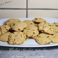 Cookies chocolat, pistache et beurre de cacahuète