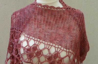 Pattern Rosa rosae shawl crochet/ Patron Rosa rosae châle au crochet/ Patron Rosa rosae chal de ganchillo