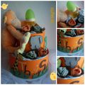 My sweet baby jungle.... Gâteau de couches jungle mixte #orange anis # cadeau de naissance #babyshower