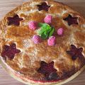 Galette feuilletée toute rose : Pralines, Pamplemousse rose, Framboise et Sirop de Rose