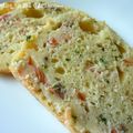 Cake saumon fumé-graines de tournesol - ciboulette 